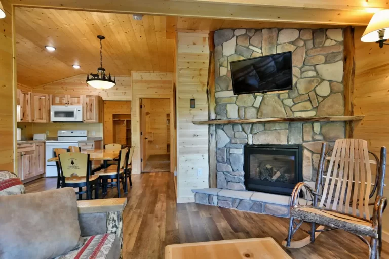 Winter Lodging Fireplace