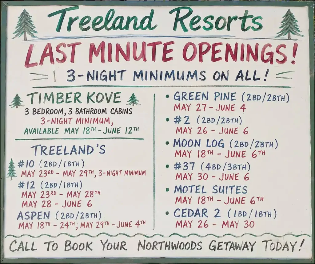 Last Minute Openings